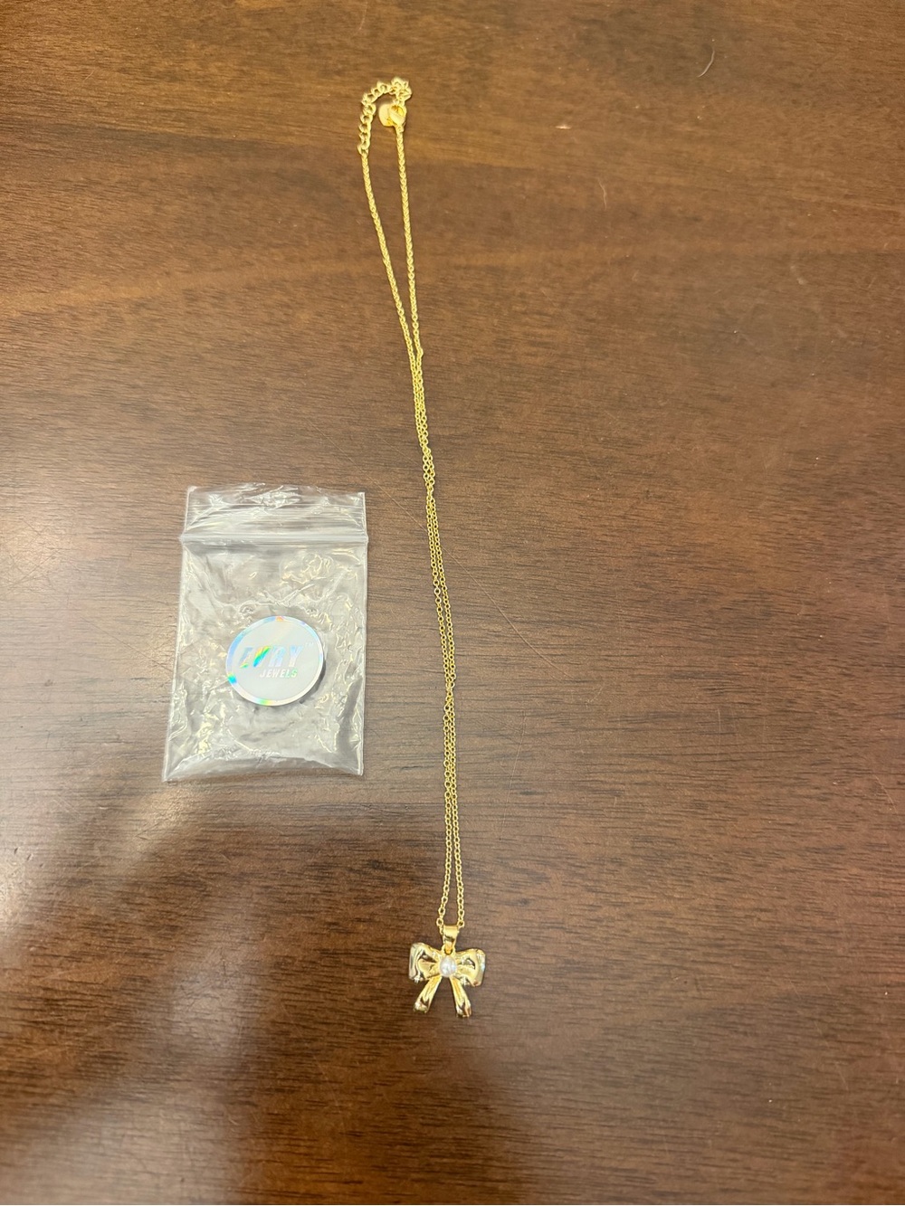 Gold Bow Pendant Necklace for Women - Elegant Simple Chain